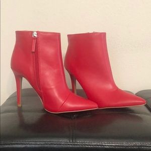 Qupid Red Stiletto Booties
